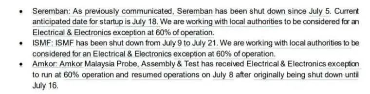 安森美馬來(lái)西亞停工廠區(qū)一覽表 安森美馬來(lái)西亞停工廠區(qū)一覽表